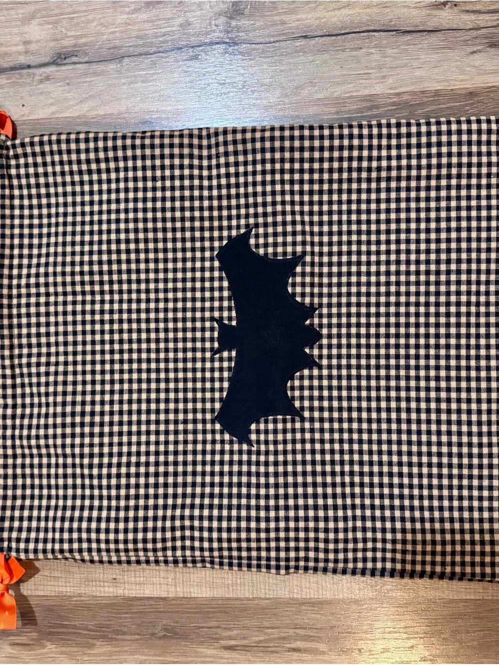 Bat drawstring pillowcase style trick or treat bag